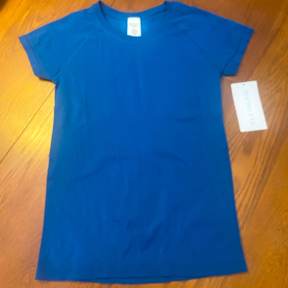 Athleta Momentum Seamless Tee in Dark Lapis Blue Size Small